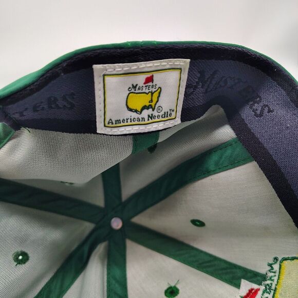 Masters Golf American Needle Hat StrapBack Silver Performance Green Adjustable - Picture 7 of 7